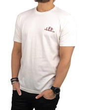 Lee - T-Shirt - Ryggtryck logga - Original Denim - Off White - jhstore.se