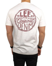 Lee - T-Shirt - Ryggtryck logga - Original Denim - Off White - jhstore.se