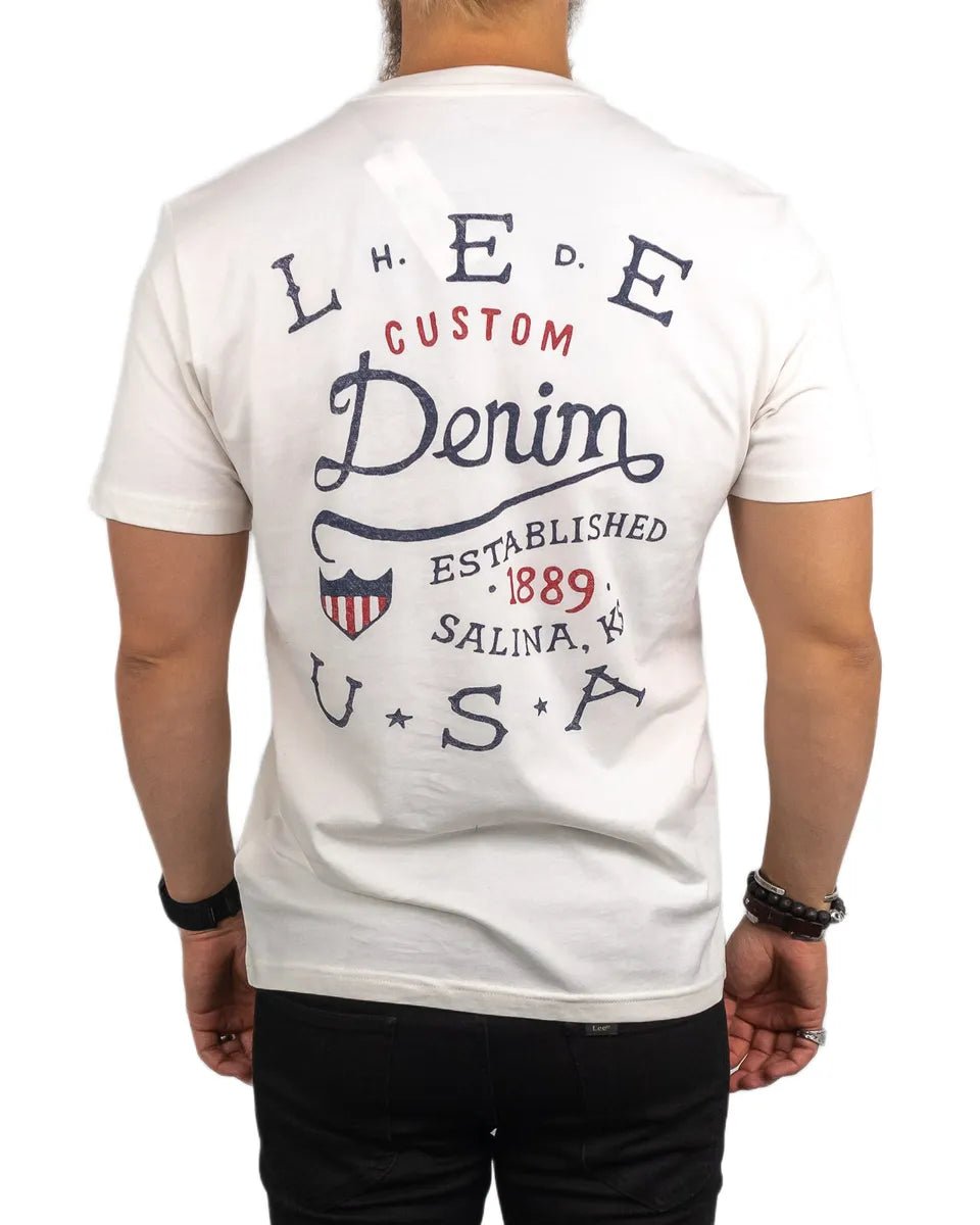 Lee - T-Shirt - USA Denim - Vit - jhstore.se