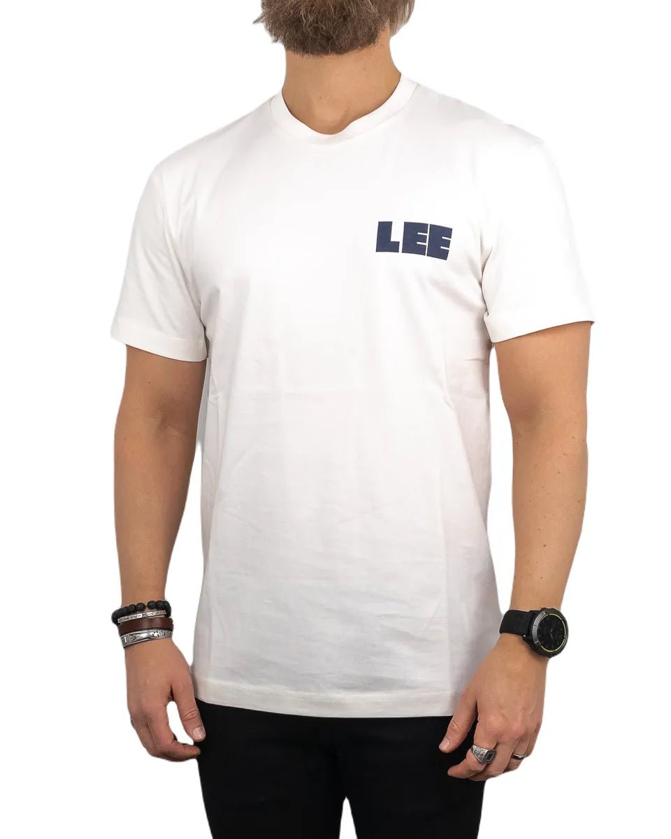 Lee - T-Shirt - Workwear Ryggtryck - Graphic Tee - Vit - jhstore.se