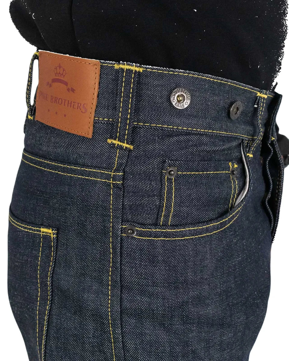 Pike Brothers - 1937 Roamer Selvedge Jeans - 11oz Metal Blå - jhstore.se