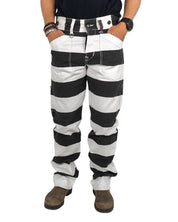 Pike Brothers - Canvas Byxor Randiga - 1936 Chopper Pant Alcatraz - Vit/Svart - jhstore.se