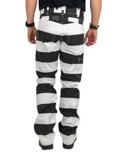 Pike Brothers - Canvas Byxor Randiga - 1936 Chopper Pant Alcatraz - Vit/Svart - jhstore.se