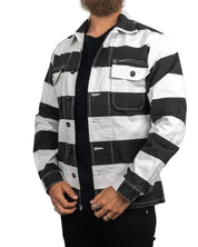 Pike Brothers - Canvas Jacka Randig - 1962 OG - 107 Alcatraz - Vit/Svart - jhstore.se