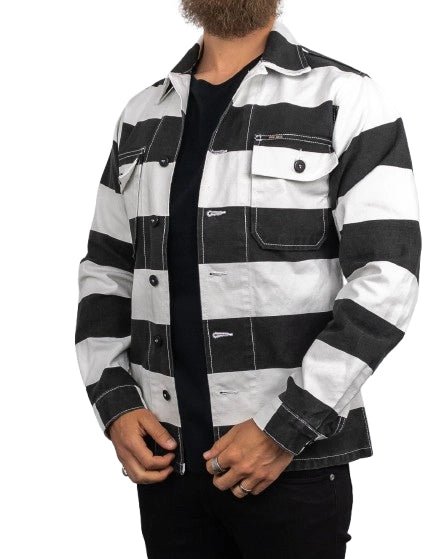 Pike Brothers - Canvas Jacka Randig - 1962 OG - 107 Alcatraz - Vit/Svart - jhstore.se