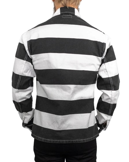 Pike Brothers - Canvas Jacka Randig - 1962 OG - 107 Alcatraz - Vit/Svart - jhstore.se