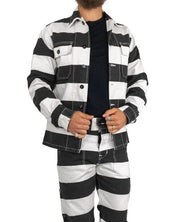 Pike Brothers - Canvas Jacka Randig - 1962 OG - 107 Alcatraz - Vit/Svart - jhstore.se