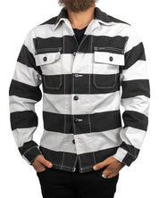 Pike Brothers - Canvas Jacka Randig - 1962 OG - 107 Alcatraz - Vit/Svart - jhstore.se