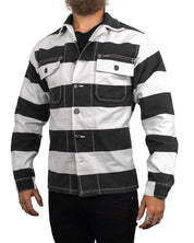 Pike Brothers - Canvas Jacka Randig - 1962 OG - 107 Alcatraz - Vit/Svart - jhstore.se