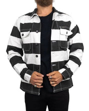 Pike Brothers - Canvas Jacka Randig - 1962 OG - 107 Alcatraz - Vit/Svart - jhstore.se