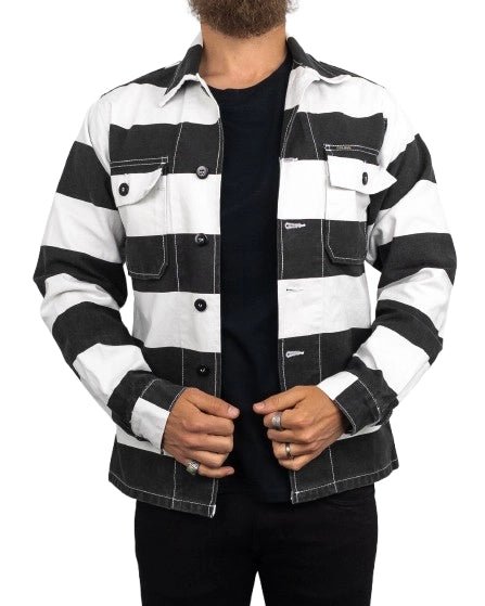 Pike Brothers - Canvas Jacka Randig - 1962 OG - 107 Alcatraz - Vit/Svart - jhstore.se