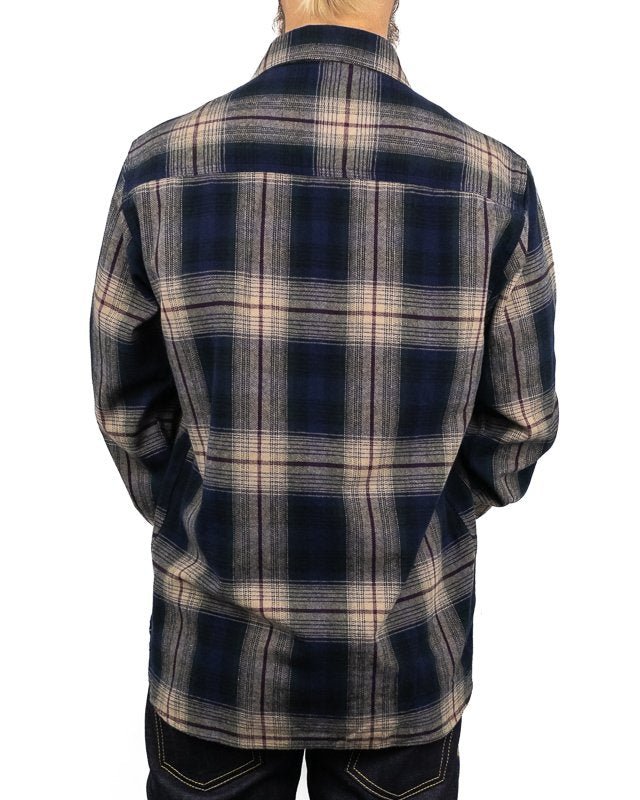 Pike Brothers - Flanellskjorta - 1937 Roamer - Blå/Beige - jhstore.se