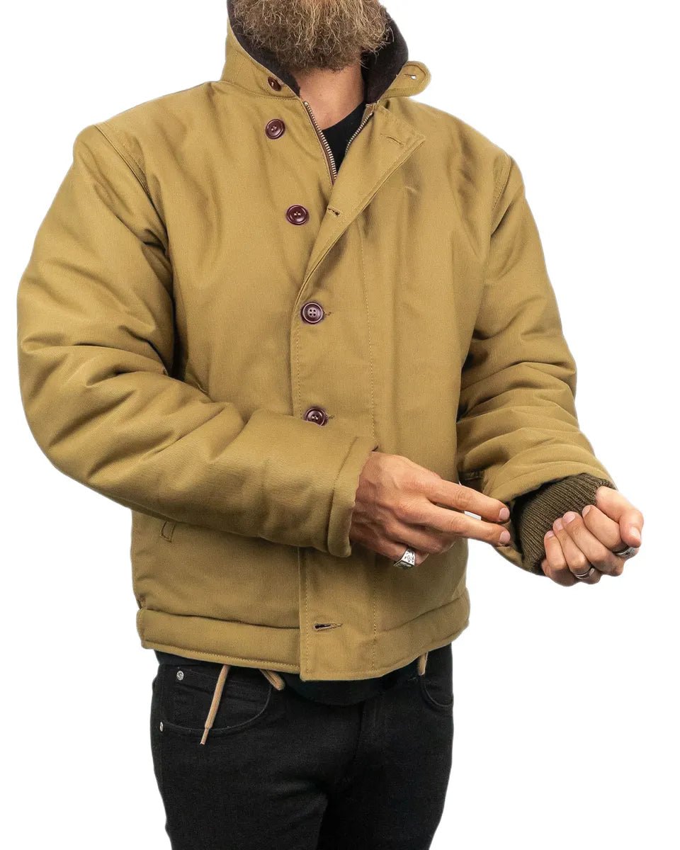 Pike Brothers - Jacka Ullfodrad - 1943 N1 Deck Omaha - Beige - jhstore.se