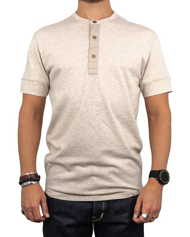 Pike Brothers - Kortärmad Henley - 1927 - Natur - jhstore.se