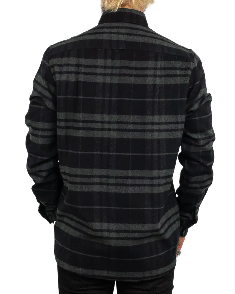 Resteröds - Flanellskjorta Randig - Woody - Svart - jhstore.se