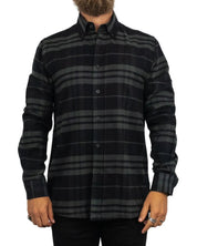 Resteröds - Flanellskjorta Randig - Woody - Svart - jhstore.se