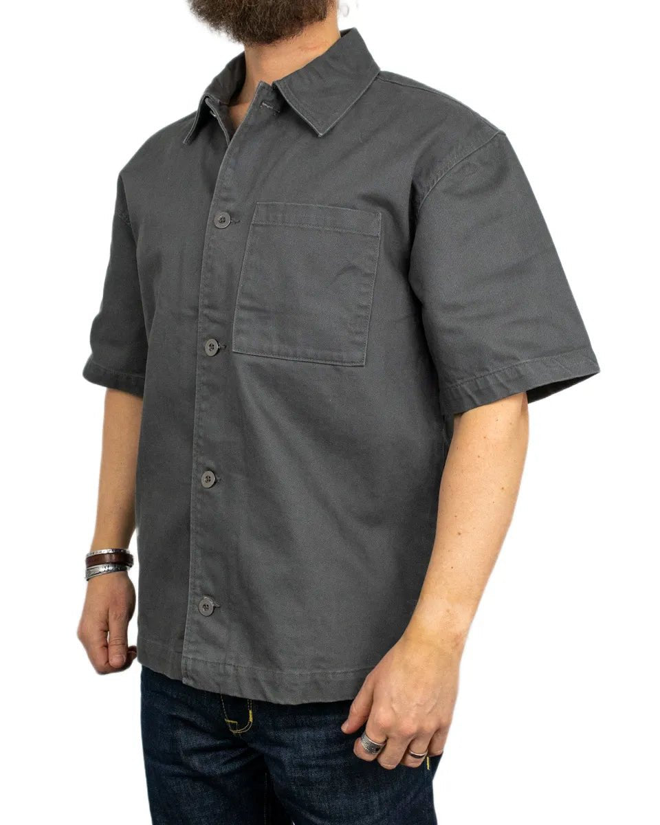 Resteröds - Kortärmad Canvas Skjorta - Noah - Grå - jhstore.se