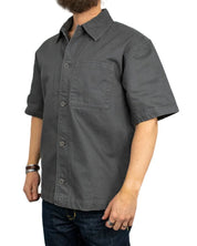 Resteröds - Kortärmad Canvas Skjorta - Noah - Grå - jhstore.se