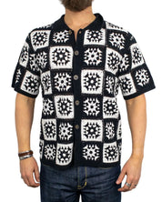 Resteröds - Kortärmad Virkad Skjorta - Leon - Svart/Vit - jhstore.se