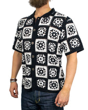 Resteröds - Kortärmad Virkad Skjorta - Leon - Svart/Vit - jhstore.se