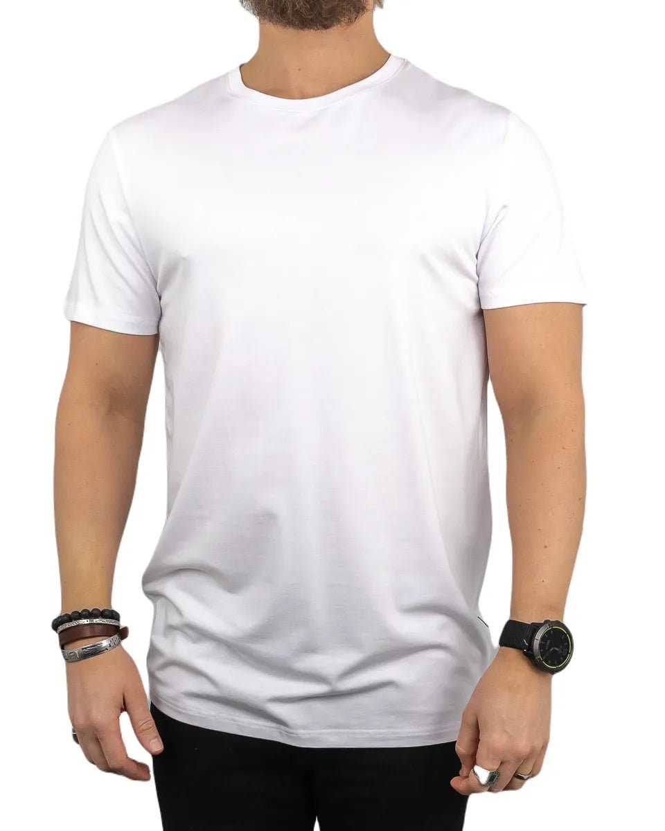 Resteröds - R - Neck Bambu T-Shirt - Vit - jhstore.se