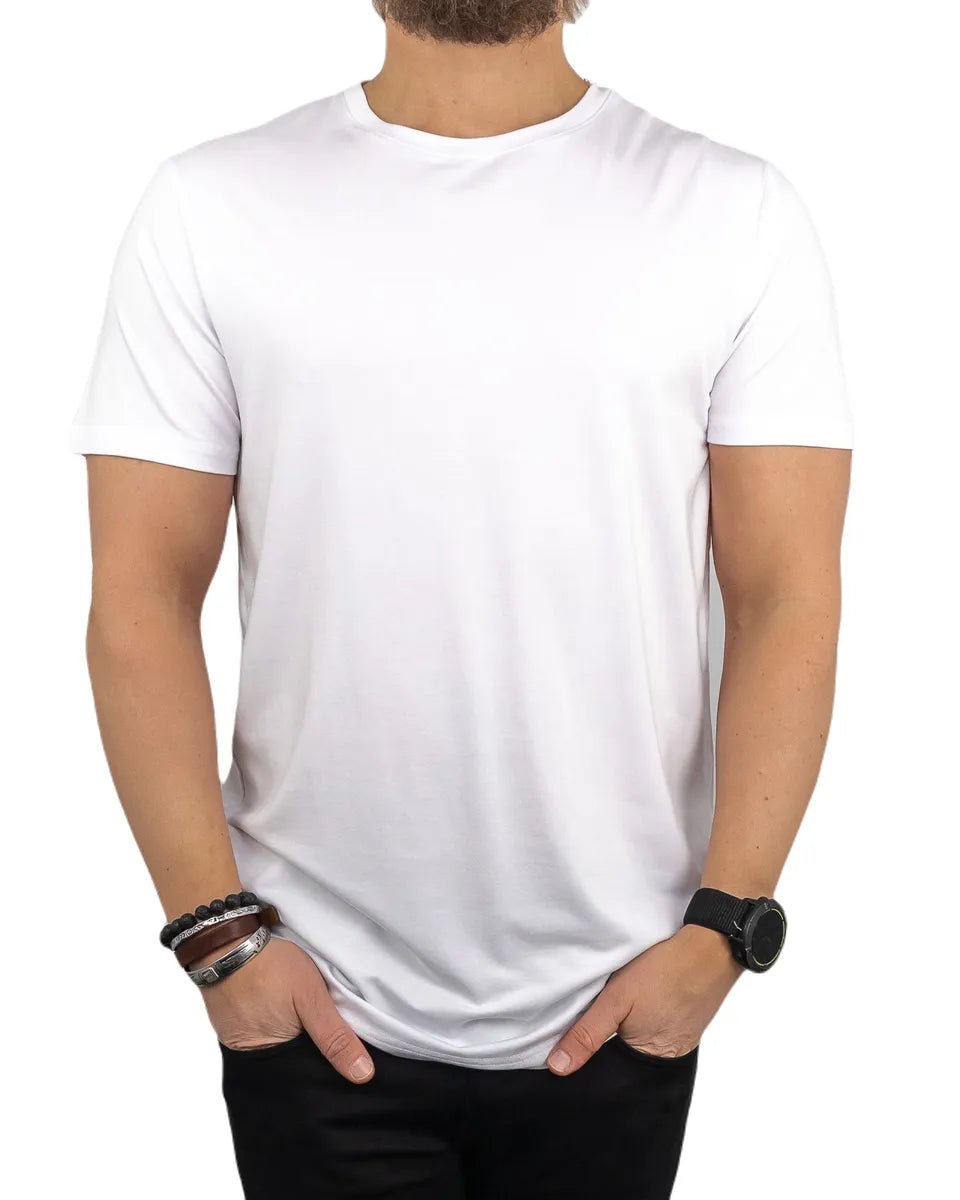 Resteröds - R - Neck Bambu T-Shirt - Vit - jhstore.se