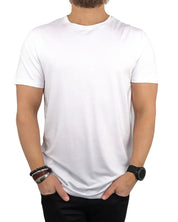 Resteröds - R - Neck Bambu T-Shirt - Vit - jhstore.se
