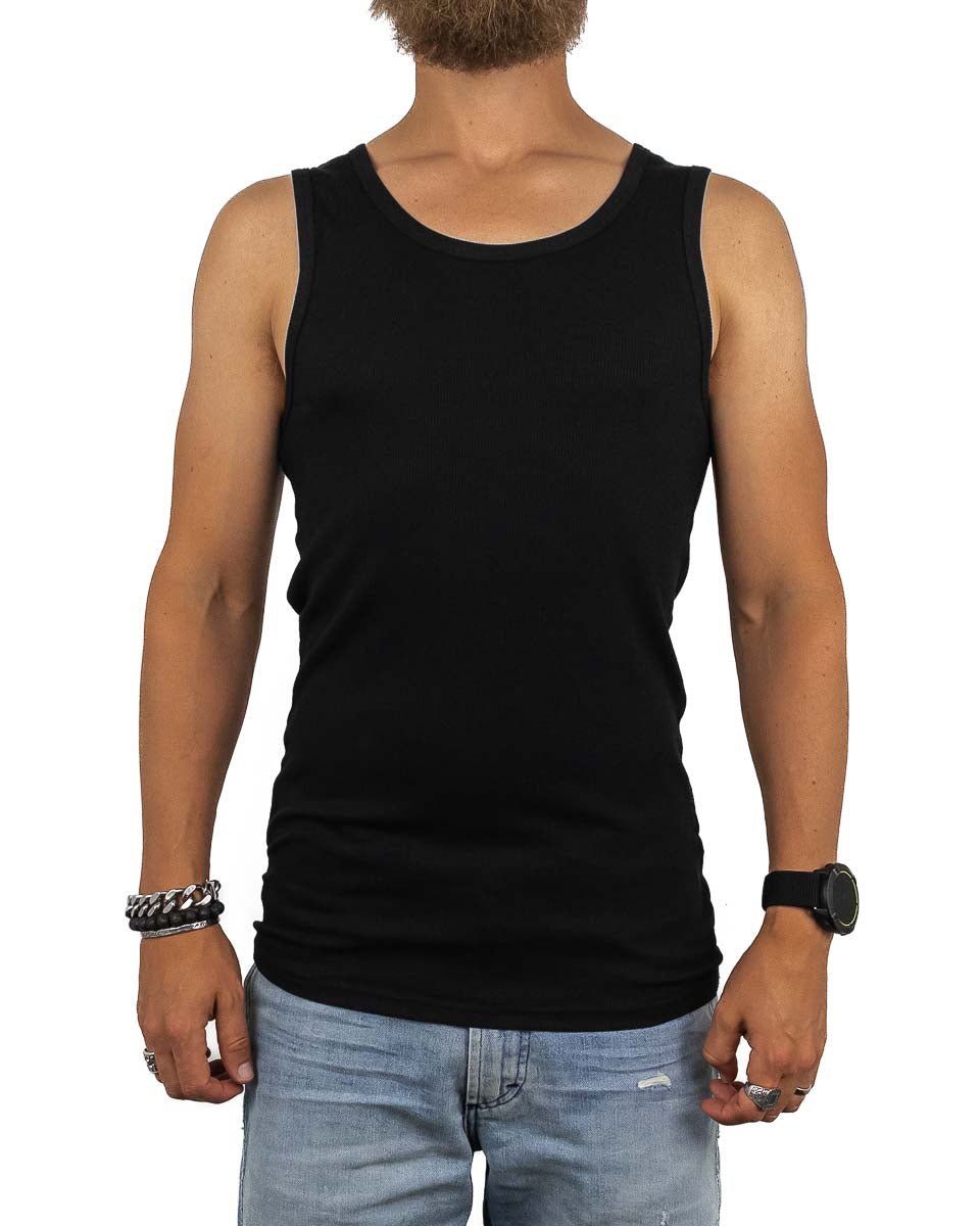 Resteröds - Ribbat Linne Bambu 2 pack - Svart - jhstore.se