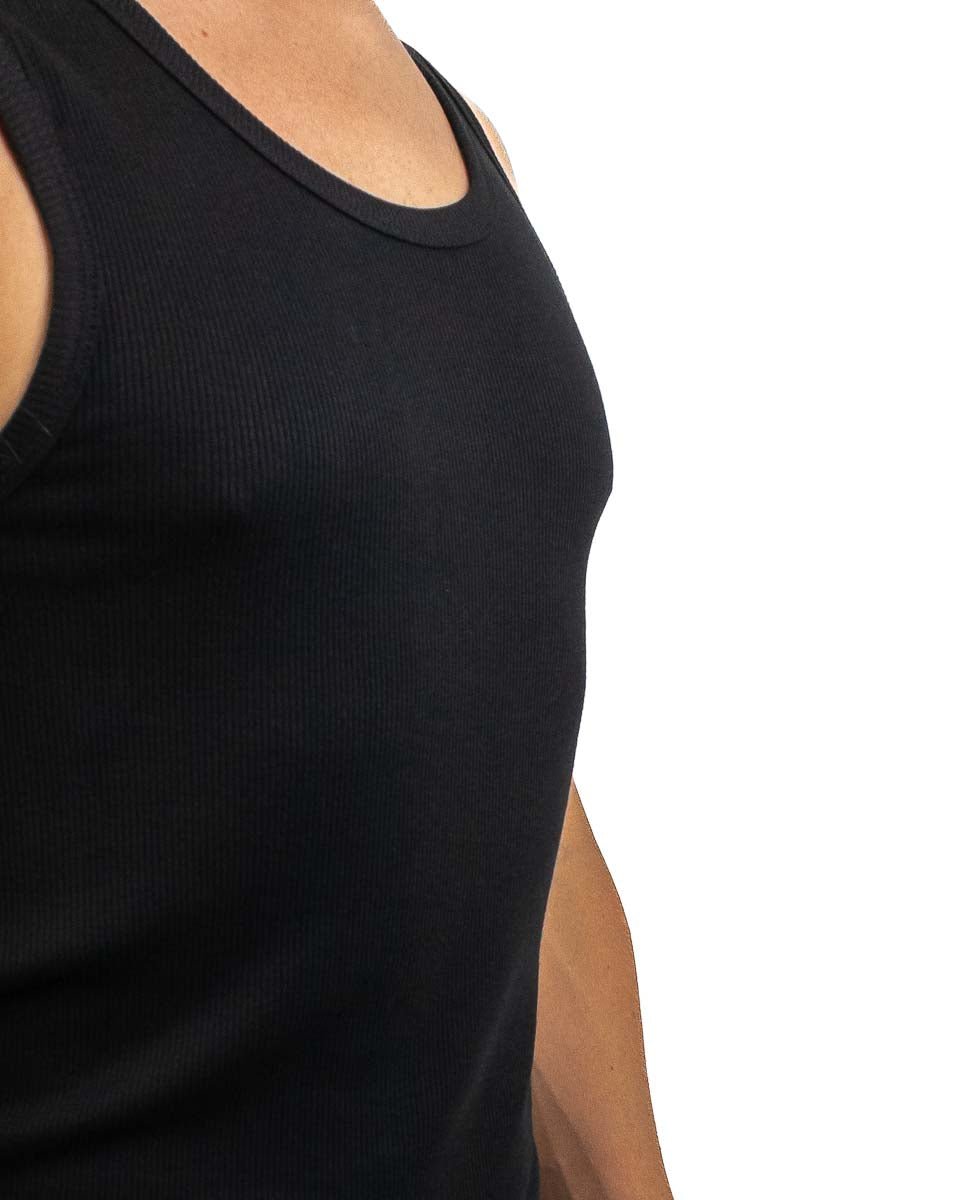 Resteröds - Ribbat Linne Bambu 2 pack - Svart - jhstore.se