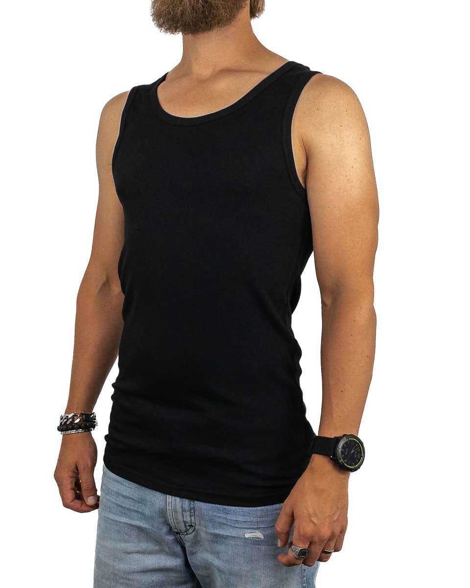 Resteröds - Ribbat Linne Bambu 2 pack - Svart - jhstore.se