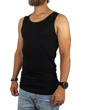 Resteröds - Ribbat Linne Bambu 2 pack - Svart - jhstore.se