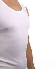 Resteröds - Ribbat Linne Bambu 2 pack - Vit - jhstore.se