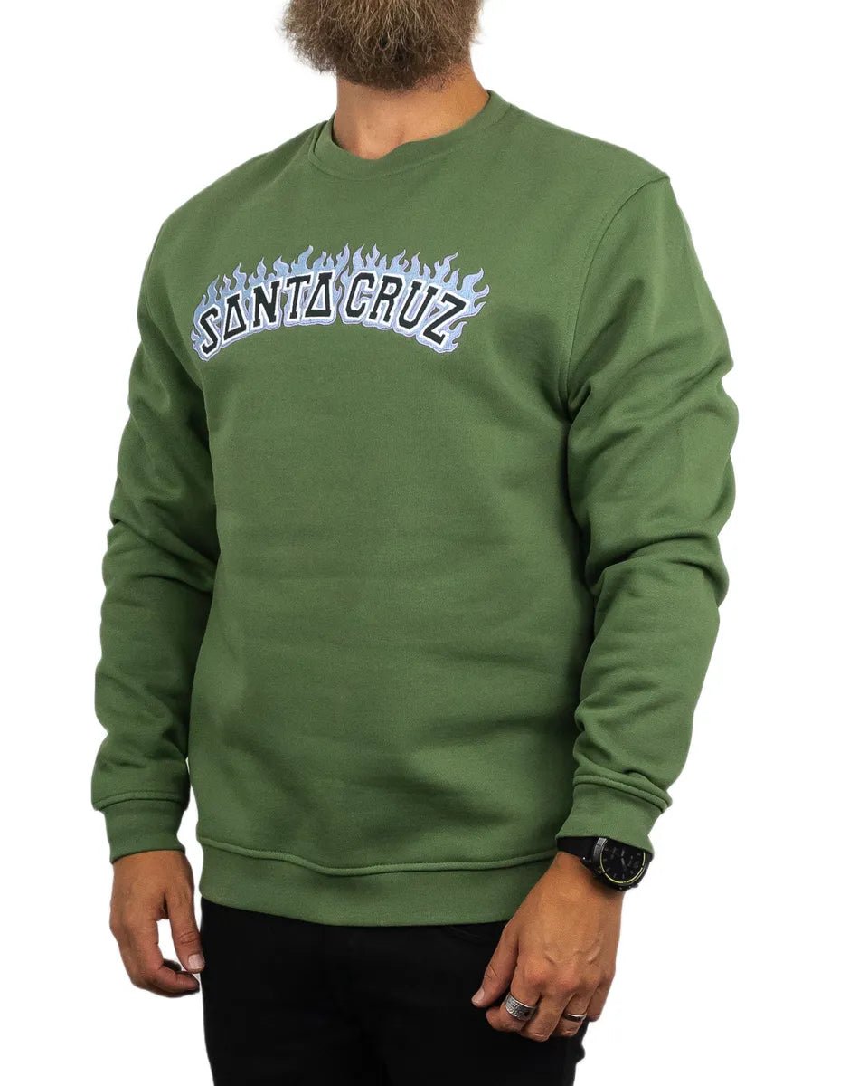 Santa Cruz - Sweatshirt - Burn Collegiate - Grön - jhstore.se