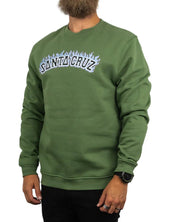 Santa Cruz - Sweatshirt - Burn Collegiate - Grön - jhstore.se