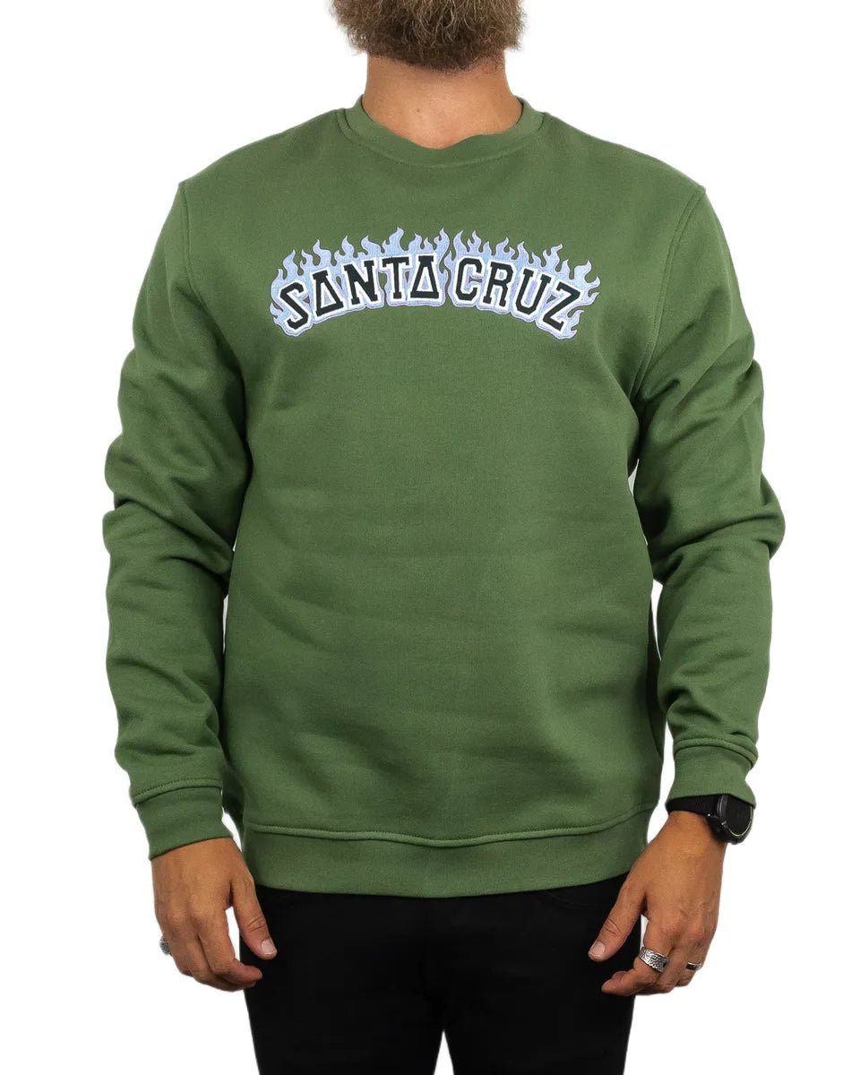 Santa Cruz - Sweatshirt - Burn Collegiate - Grön - jhstore.se