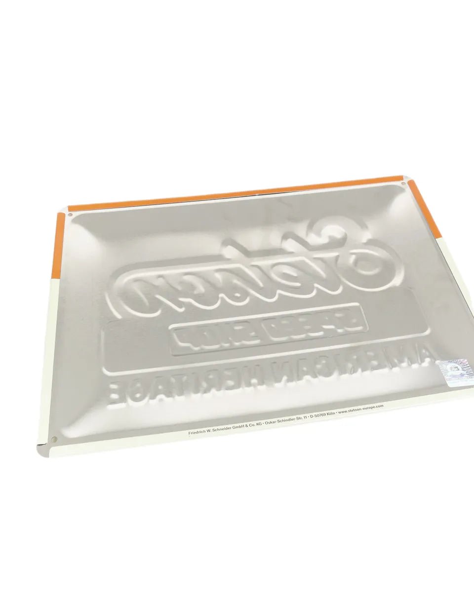 Stetson - Metallskylt - Speed Shop - Vit/Orange - jhstore.se