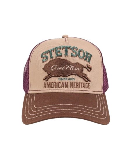 Stetson - Trucker keps Tjur - Great Plains - Brun/Lila - jhstore.se
