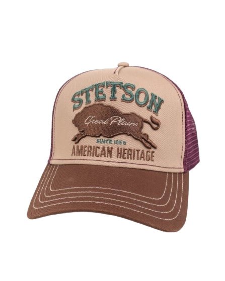Stetson - Trucker keps Tjur - Great Plains - Brun/Lila - jhstore.se