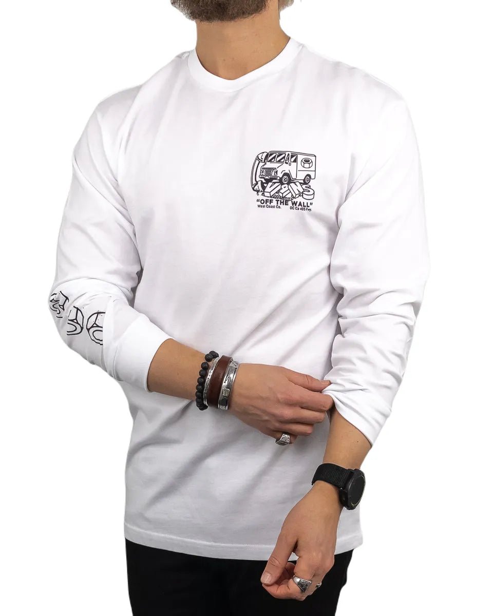 Vans - Långärmad T-Shirt - Budbil tryck - Out for delivery - Vit - jhstore.se