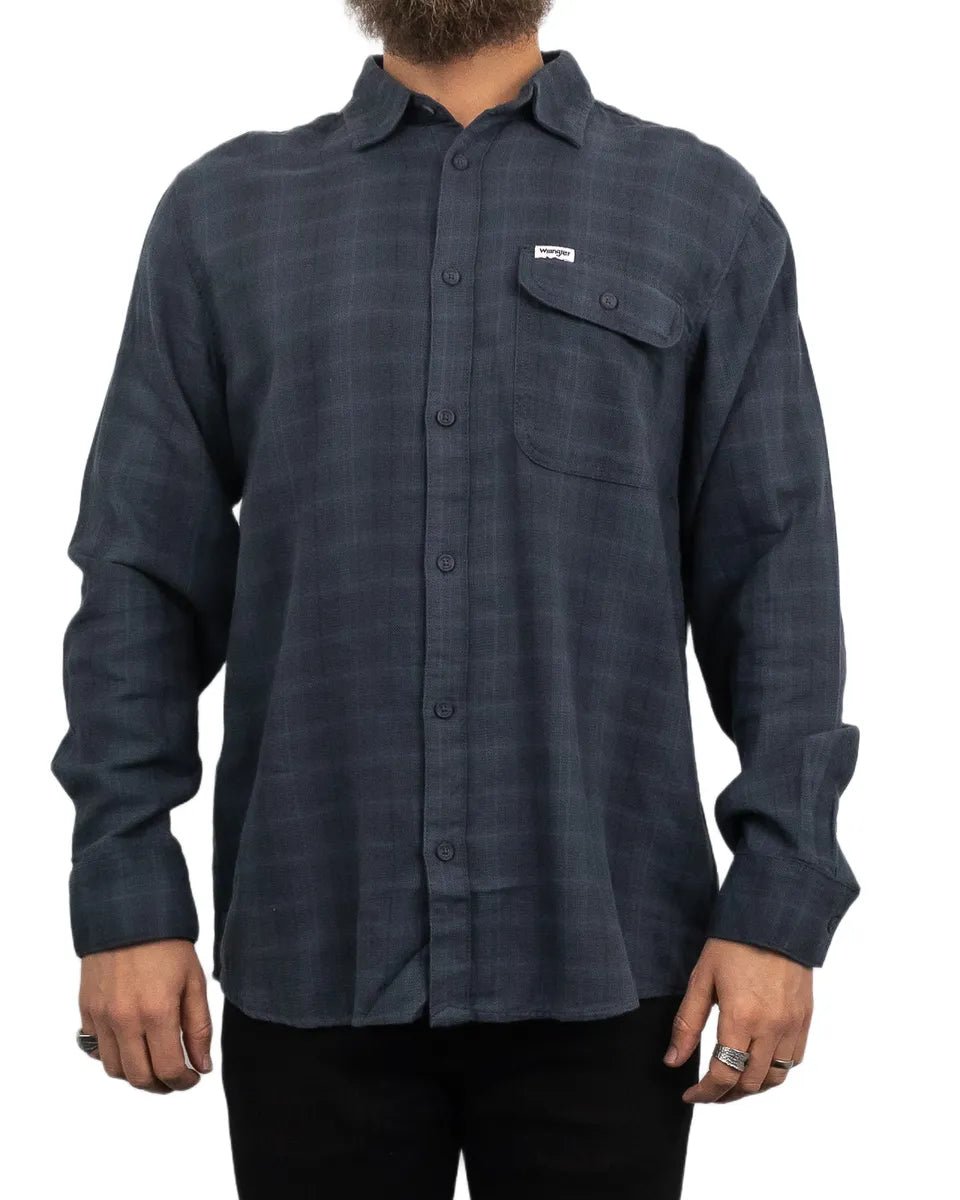 Wrangler - Flanell Skjorta - 1pkt Rutig - Grå - jhstore.se