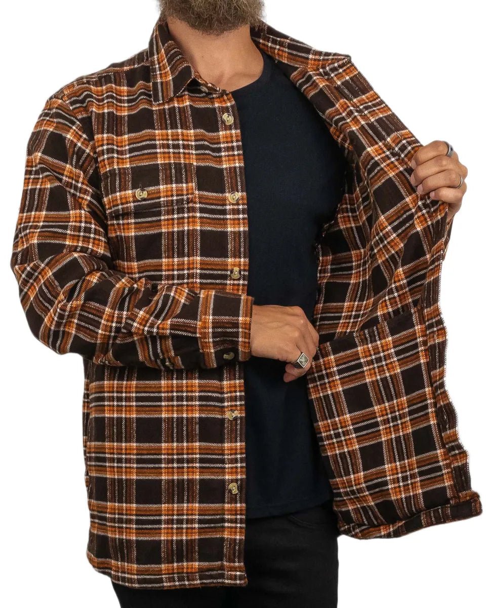 Wrangler - Flanell Skjorta Rutig - Heavyweight Overshirt - Brun - jhstore.se