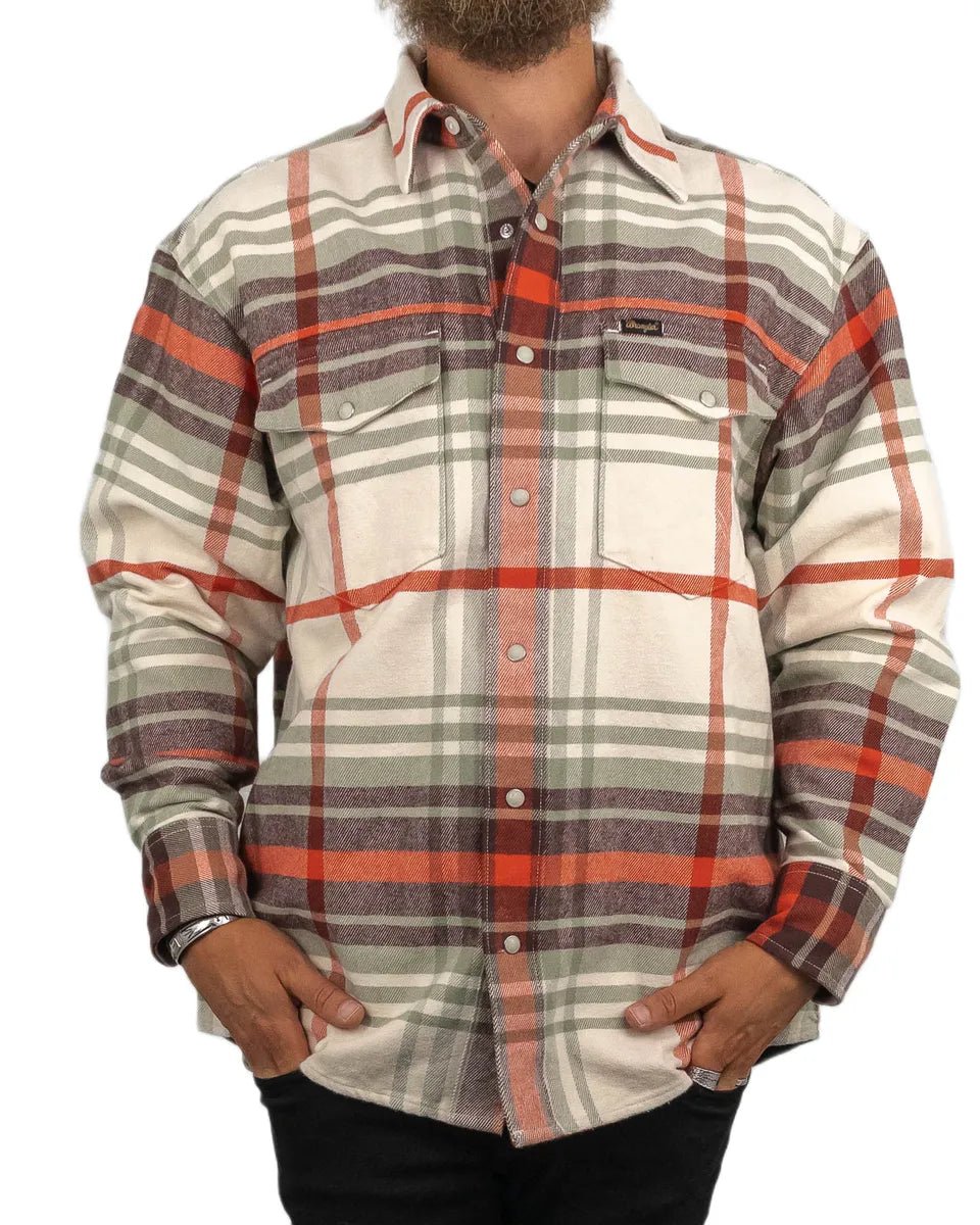 Wrangler - Flanell Skjorta Rutig - Heavyweight Overshirt - Vit - jhstore.se