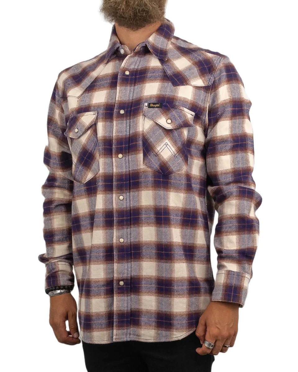 Wrangler - Flanell Skjorta Rutig - Western - Blå - jhstore.se