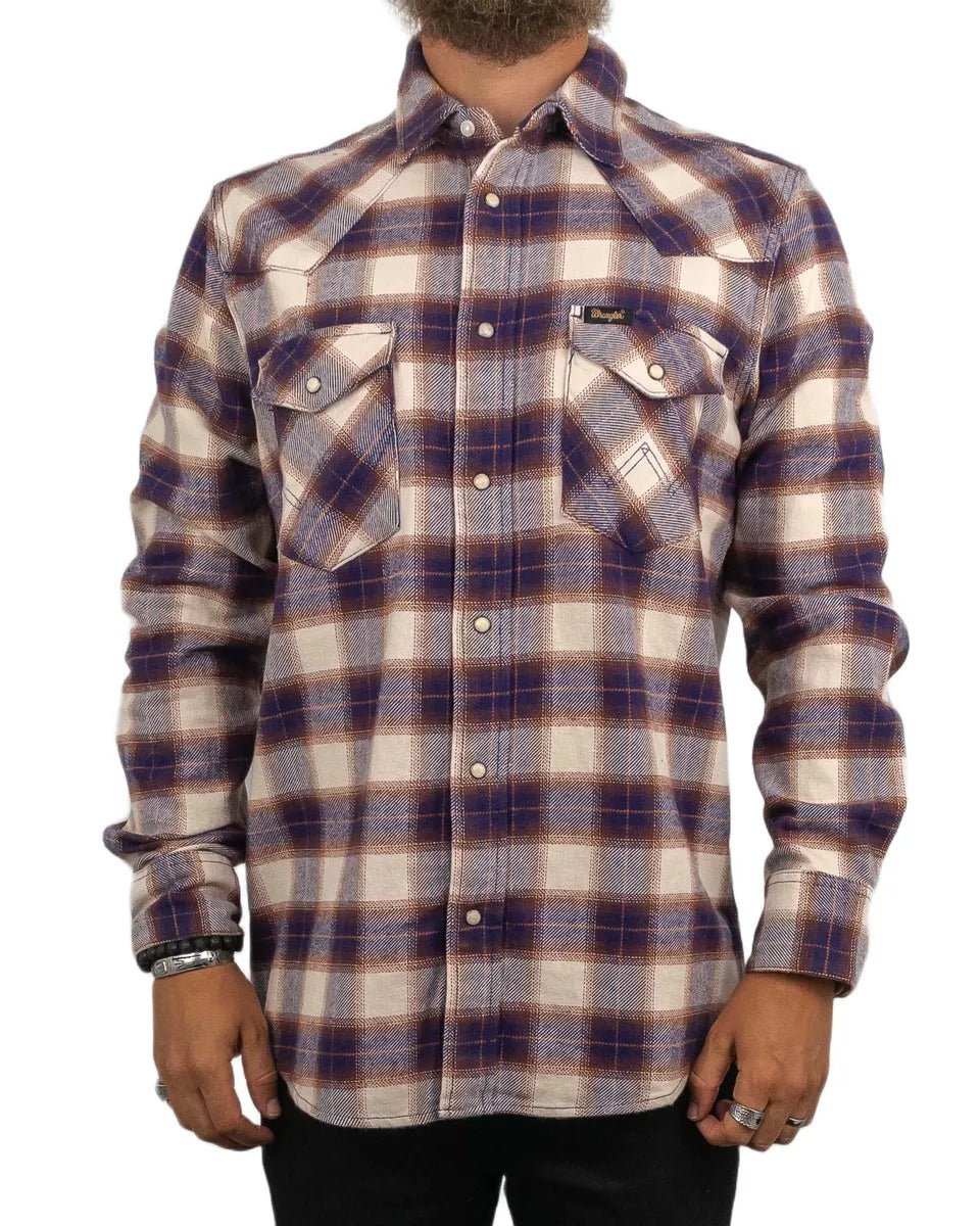 Wrangler - Flanell Skjorta Rutig - Western - Blå - jhstore.se