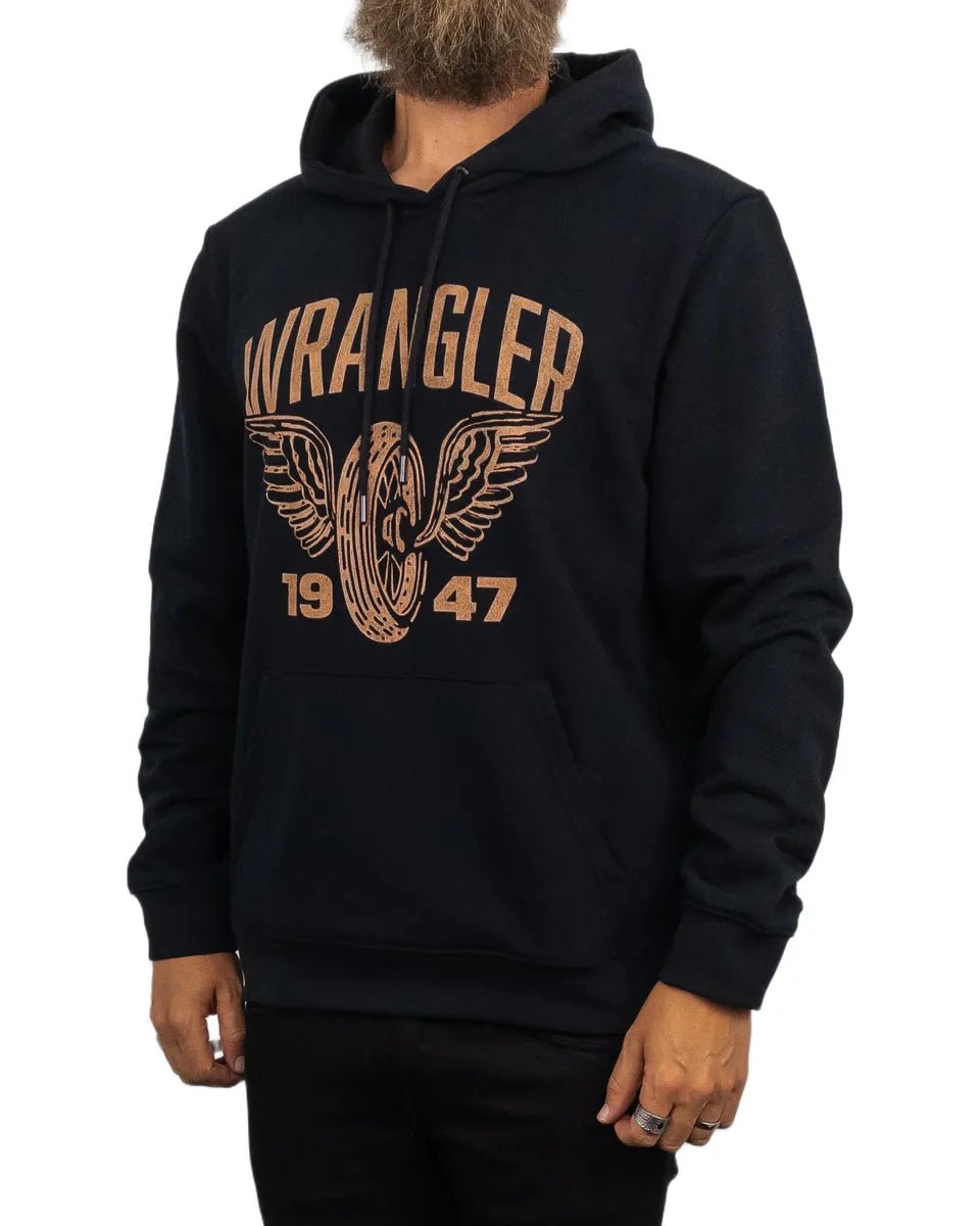 Wrangler - Hoodie - Americana Däck - Svart - jhstore.se
