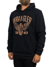 Wrangler - Hoodie - Americana Däck - Svart - jhstore.se