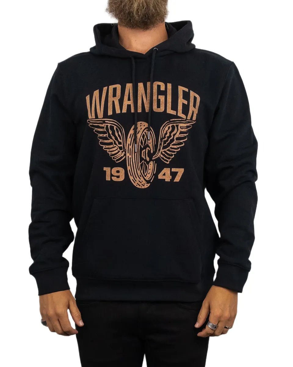 Wrangler - Hoodie - Americana Däck - Svart - jhstore.se