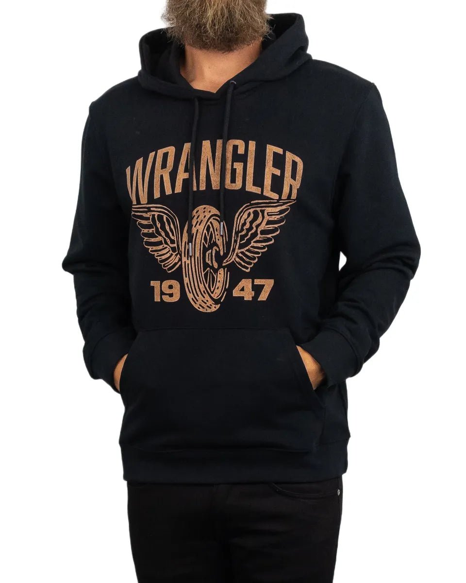 Wrangler - Hoodie - Americana Däck - Svart - jhstore.se