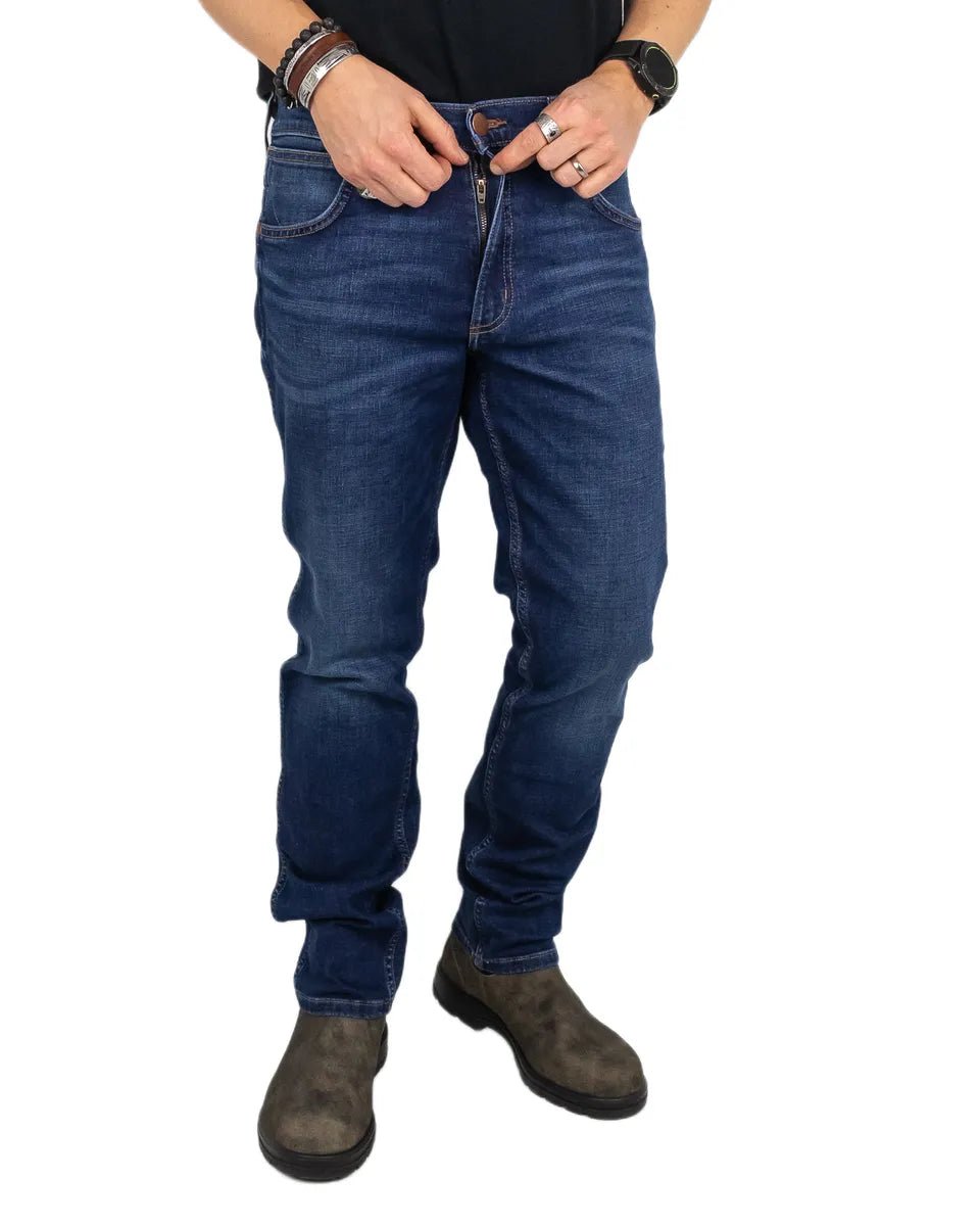 Wrangler - Jeans - Greensboro For real - Blå - jhstore.se