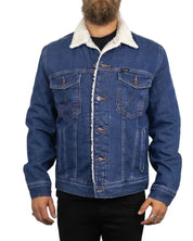 Wrangler Jeansjacka Sherpa Fodrad - Blå - jhstore.se